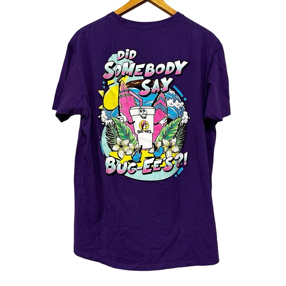 Buc-ee’s Did Someone Say Buc-ee’s Purple Tropical Tshirt XL Vacation Floral